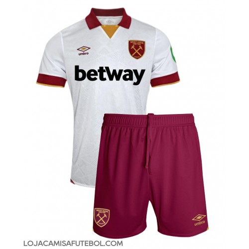 Camisa de Futebol West Ham United Equipamento Alternativo Infantil 2024-25 Manga Curta (+ Calças curtas)